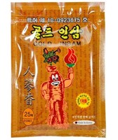 Корейский лечебный обезболивающий пластырь с красным женьшенем Gold Insam (25 шт.)